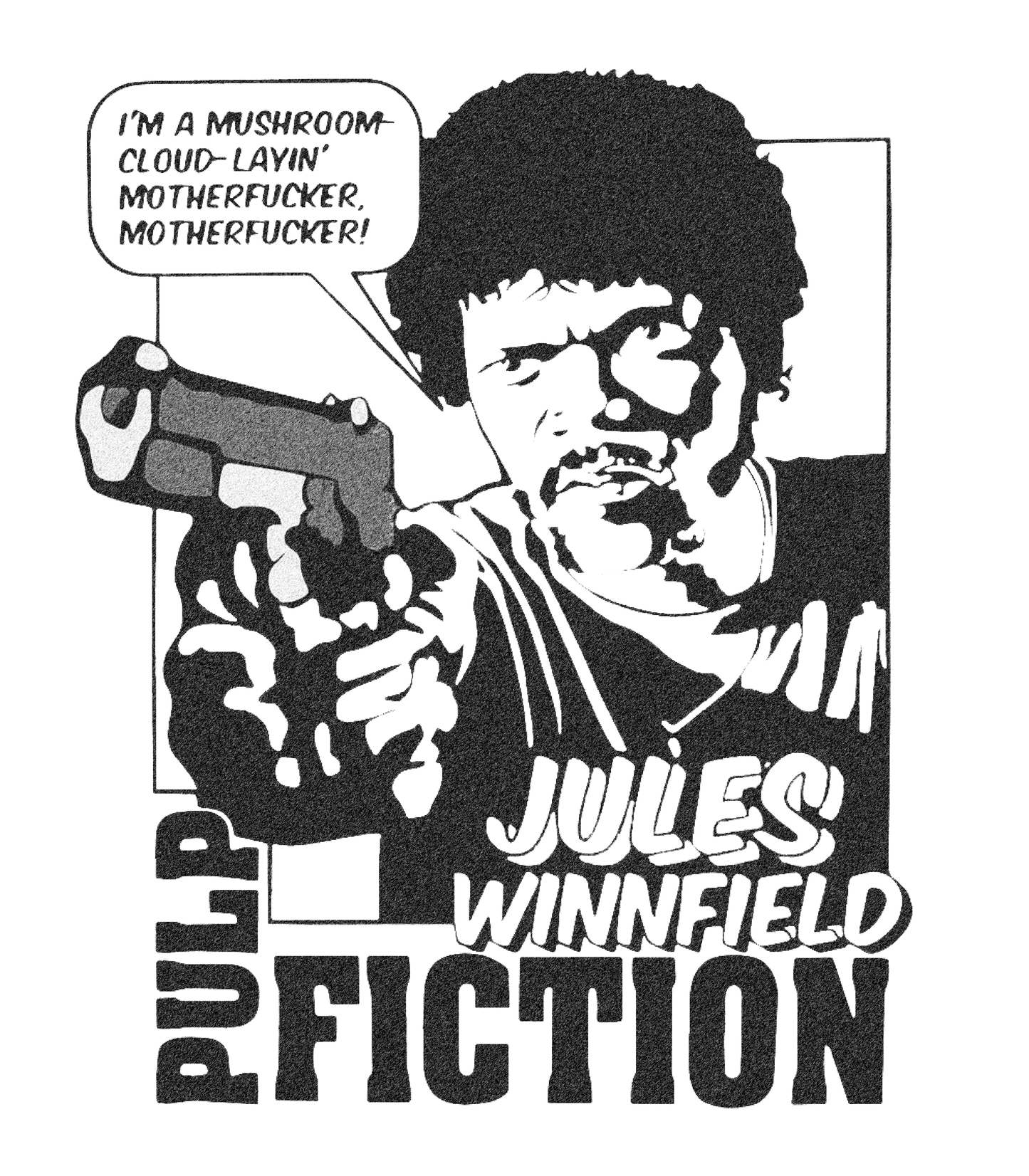 Pulp Power Black&white: The Jules Winnfield Tee 🔥🎬